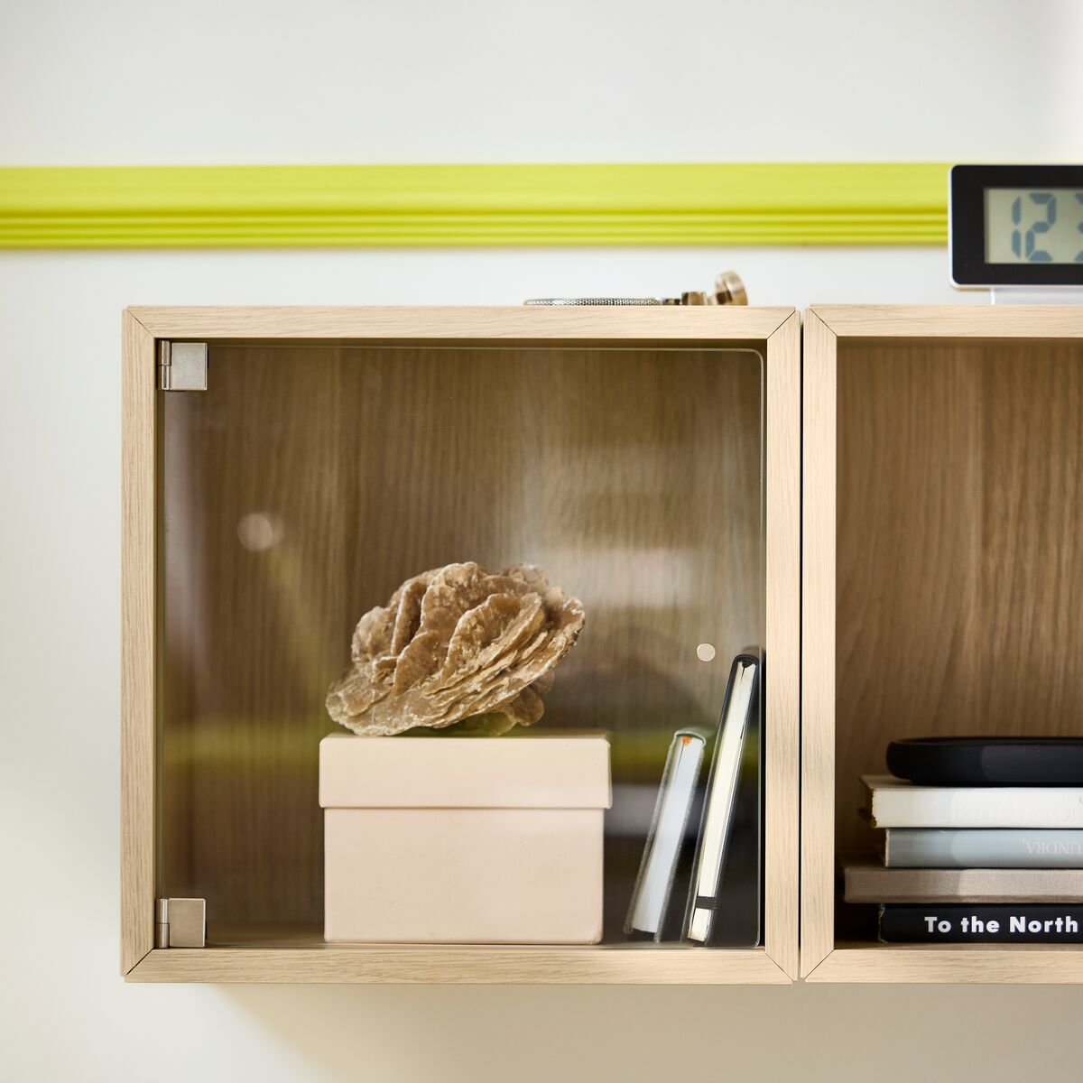 EKET wall cabinet with glass door white stained oak effect - IKEA