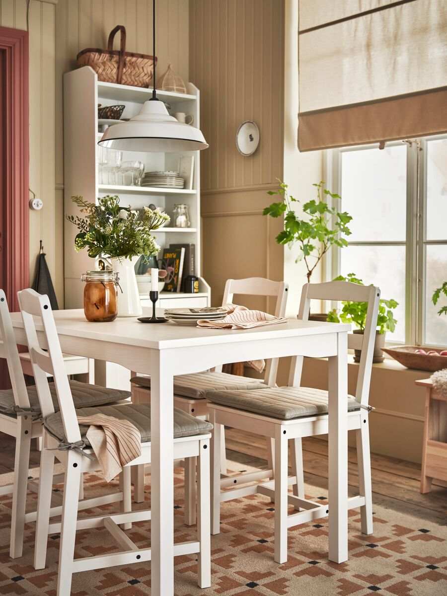 HAUGA table white/birch veneer - IKEA